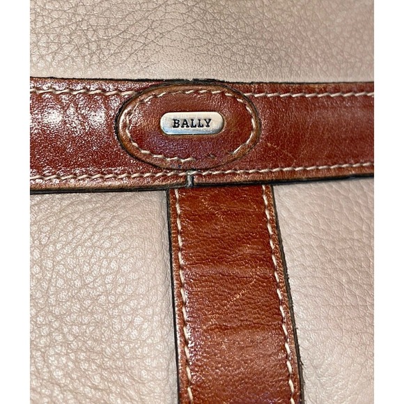 BALLY Cream Brown Pebble Grain Leather Cross Body Handbag - Picture 2 of 8